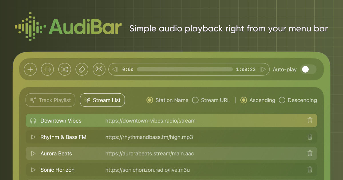 AudiBar: Simple Audio Playback